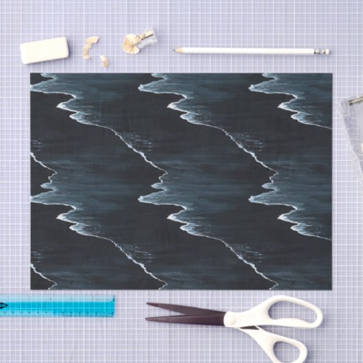 Oceaan golven strand nacht tissuepapier (Craft)