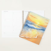 Oceaan golven zonsondergang | Strand aquarel Planner (Display)