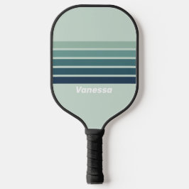 Oceaan Groen Nostalgisch Over Strepen met Naam Pickleball Paddle