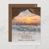 Oceaan Grot Strand Viering van het Leven  Briefkaart (Voorkant / Achterkant)