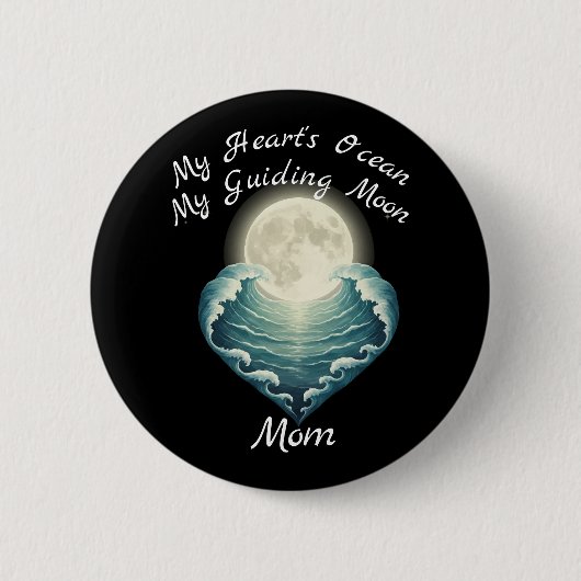 Oceaan Hart Gids Maan Moeder Ronde Button 5,7 Cm (Voorkant)