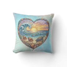 Oceaan Hart Kustgolf Zeeschildpad Strand Zonsonder