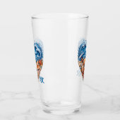 Oceaan Hartgolven en Schelpen – Kust Personaliseer Glas (Links)