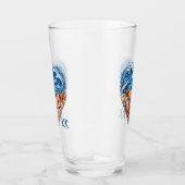 Oceaan Hartgolven en Schelpen – Kust Personaliseer Glas (Rechts)
