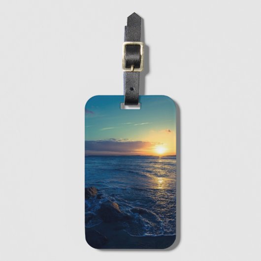 Oceaan Horizon Zonsondergang Bagagelabel (Voorkant (verticaal))