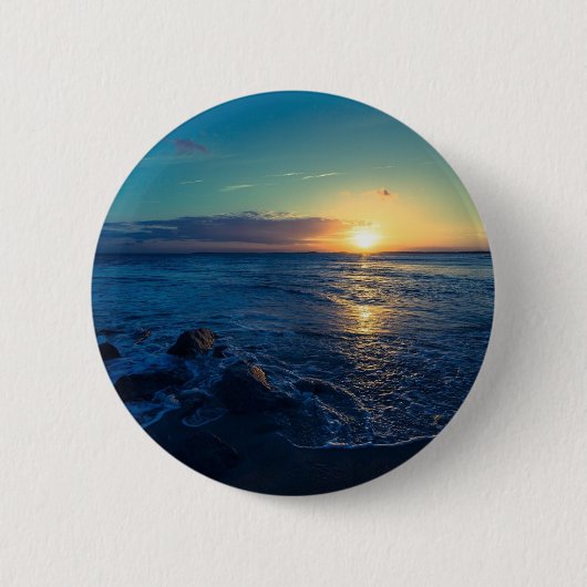 Oceaan Horizon Zonsondergang Ronde Button 5,7 Cm (Voorkant)