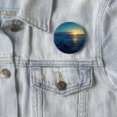 Oceaan Horizon Zonsondergang Ronde Button 5,7 Cm (In situ)