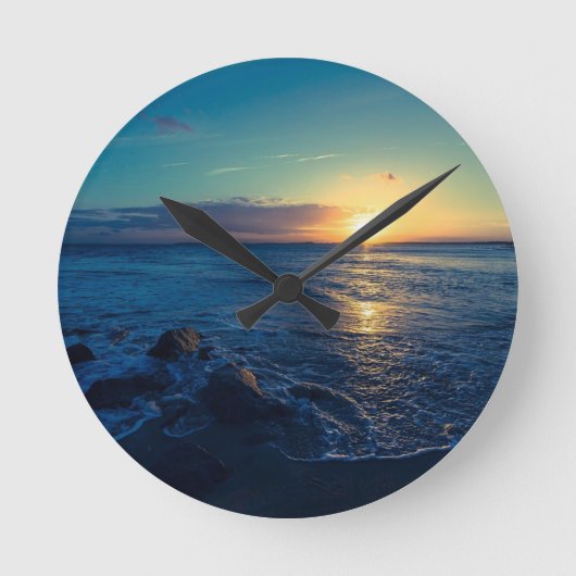 Oceaan Horizon Zonsondergang Ronde Klok (Voorkant)