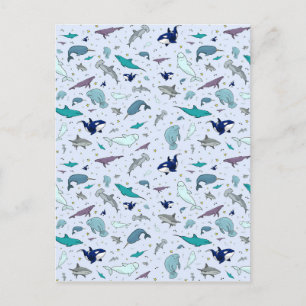 Oceaan in Blauw Briefkaart