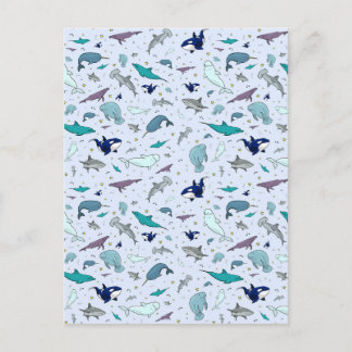Oceaan in Blauw Briefkaart