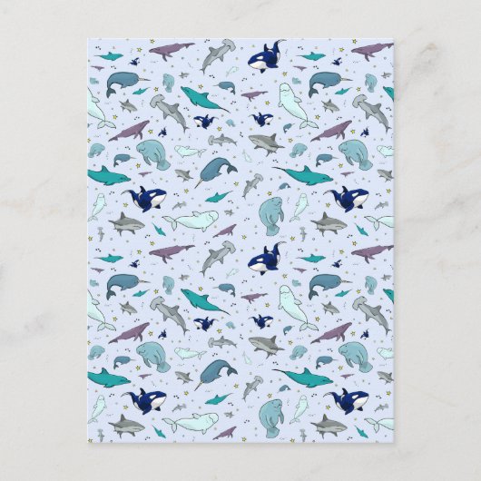 Oceaan in Blauw Briefkaart (Voorkant)