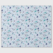 Oceaan in Blauw Cadeaupapier (Vlak)