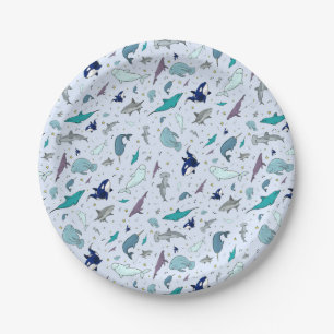 Oceaan in Blauw Papieren Bordje