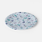 Oceaan in Blauw Papieren Bordje (Gekanteld)