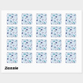 Oceaan in Blauw Vierkante Sticker (Vel)