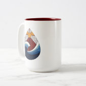 Oceaan in de Mok van de Daling Two-Tone Koffee (Voorkant links)