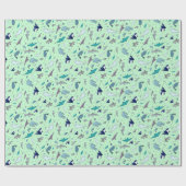 Oceaan in Groen Cadeaupapier (Vlak)