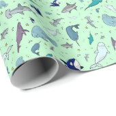 Oceaan in Groen Cadeaupapier (Rol Hoek)