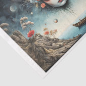 Oceaan in haar gedachten - Vaar weg, vaar weg! Tissuepapier (Detail)