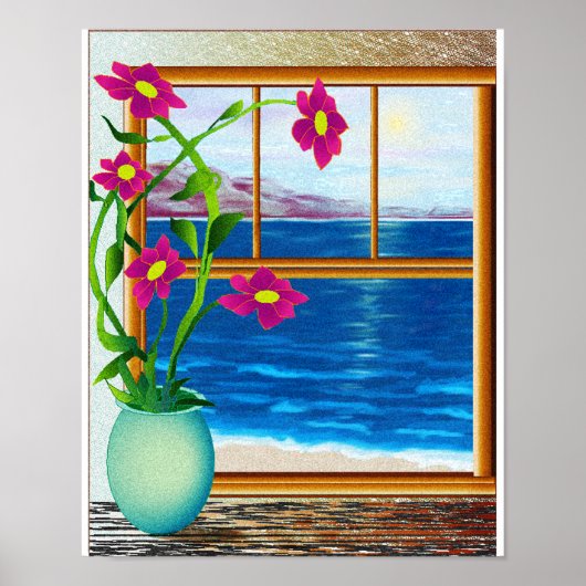 Oceaan in mijn raam poster (Voorkant)