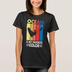 Oceaan Is Mijn Favoriete Kleur Kitesurfen Retro Vi T-shirt