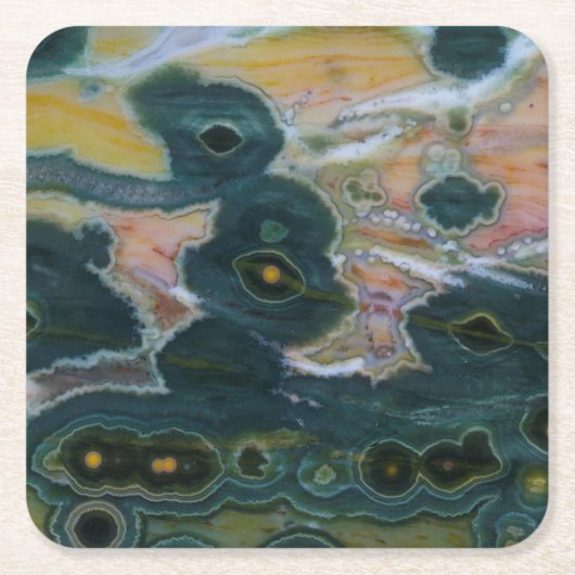 Oceaan Jasper Slab Kartonnen Onderzetters (Voorkant)