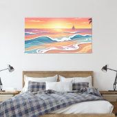 Oceaan Kalme Stroom Canvas Afdruk (Insitu (Slaapkamer))