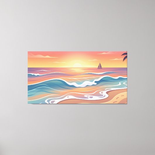 Oceaan Kalme Stroom Canvas Afdruk (Voorkant)