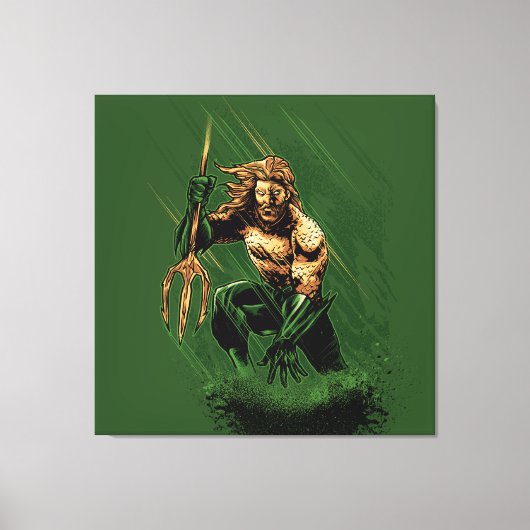 Oceaan Koning Trident Krijger Dynamische Strip Kun Canvas Afdruk (Voorkant)