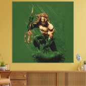 Oceaan Koning Trident Krijger Dynamische Strip Kun Canvas Afdruk (Insitu (Woonkamer))