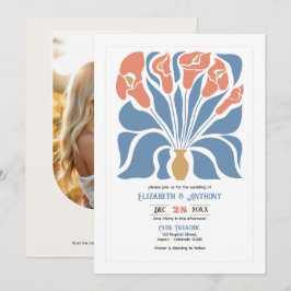 Oceaan & Koraal Zand Abstract Bloemige Boho Bruilo Kaart