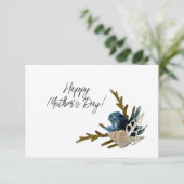 Oceaan Kust Blauwe Iris & Schelpen Moederdag Kaart (Staand voorkant)