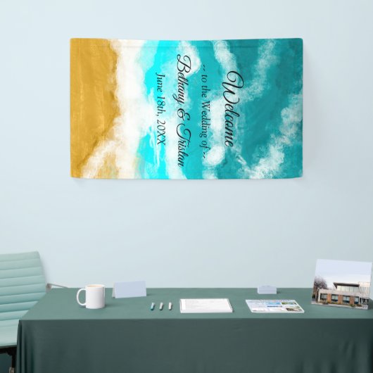 oceaan kust bruiloft spandoek (Beurs)