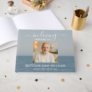 Oceaan Kust Man Foto Funeralie Herdenking Gastenboek