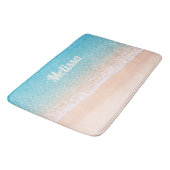 Oceaan Kustlijn Aangepaste Naam Badmat (Gekanteld)