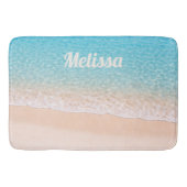 Oceaan Kustlijn Aangepaste Naam Badmat (Voorkant)