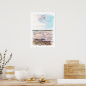 Oceaan Landschap - Aquarel Poster (Keuken)