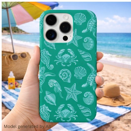 Oceaan Leven Patroon - Zee Esthetiek  Case-Mate iPhone Case