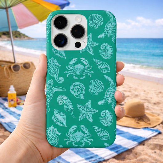 Oceaan Leven Patroon - Zee Esthetiek Case-Mate iPhone Case