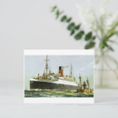  Oceaan Liner en Tugboot Briefkaart (Staand voorkant)