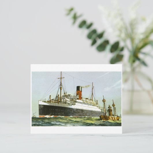  Oceaan Liner en Tugboot Briefkaart (Staand voorkant)