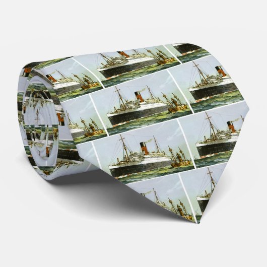 Oceaan Liner en Tugboot Stropdas (Opgerold)
