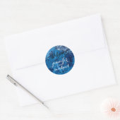 Oceaan marine ombre blauwe welkom ronde sticker (Envelop)