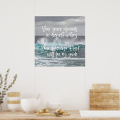 Oceaan met Christelijk Faith Quote: Grace Abounds Poster (Keuken)
