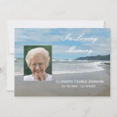 Oceaan met foto Memorial Service uitnodigingen (Voorkant)