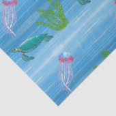 Oceaan met Schildpad en Kwal Tissuepapier (Detail)