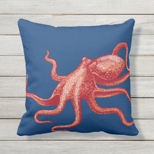 Oceaan Moderne Vintage 4 van de Octopus van het Buitenkussen