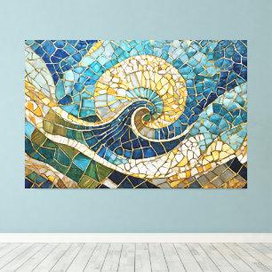 oceaan mozaïek 004 canvas afdruk