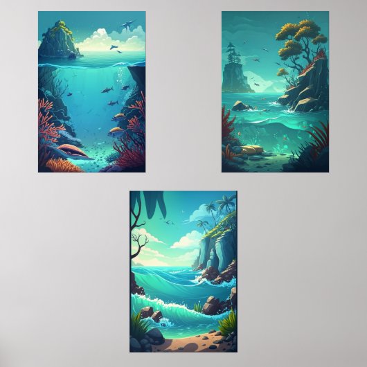 Oceaan Muurkunst Sets (Voorkant)
