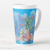 oceaan natuur latte mok (Rechterhoek)